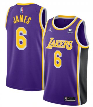 Youth Los Angeles Lakers #6 LeBron James Purple 75th Anniversary City Edition Stitched Basketball Jersey